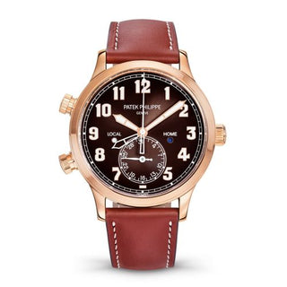 Patek Philippe - 5524R-001  Calatrava Pilot Travel Time 5524 Rose Gold / Brown