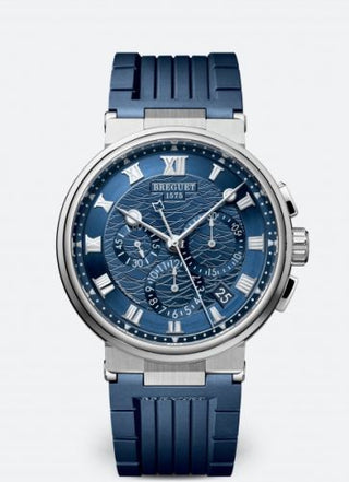 Breguet - 5527BB/Y2/5WV  Marine Chronograph 5527 White Gold / Blue / Rubber