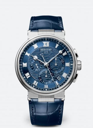 Breguet - 5527BB/Y2/9WV  Marine Chronograph 5527 White Gold / Blue / Alligator