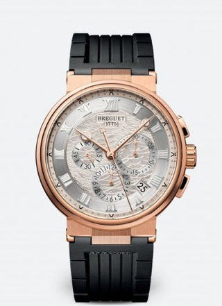 Breguet - 5527BR/12/5WV  Marine Chronograph 5527 Rose Gold / Silver / Rubber