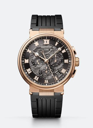 Breguet - 5527BR/G3/5WV  Marine Chronograph 5527 Rose Gold / Grey / Rubber