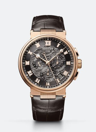 Breguet - 5527BR/G3/9WV  Marine Chronograph 5527 Rose Gold / Grey / Alligator