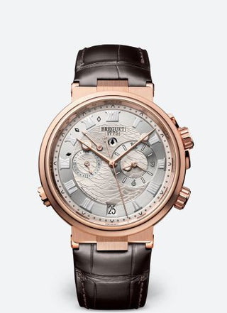 Breguet - 5547BR/12/9ZU  Marine Alarme Musicale Rose Gold / Silver / Alligator