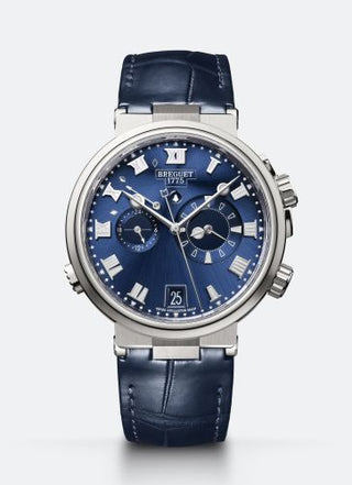 Breguet - 5547TI/Y1/9ZU  Marine Alarme Musicale Titanium / Blue / Alligator