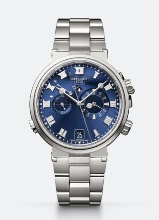 Breguet - 5547TI/Y1/TZ0  Marine Alarme Musicale Titanium / Blue / Bracelet