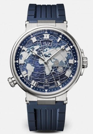 Breguet - 5557BB/YS/5WV  Marine Hora Mundi 5557 White Gold / Blue / Rubber