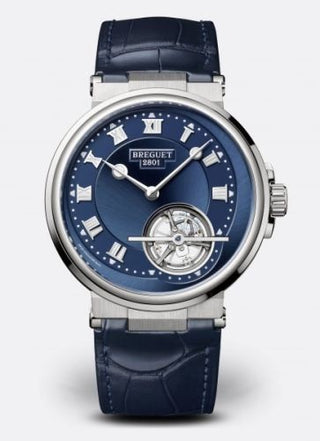 Breguet - 5577PT/Y2/9WV  Marine Tourbillon 5577 Platinum / Blue / Alligator