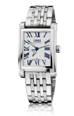 Oris - 01 561 7656 4071-07 8 17 82  Rectangular Date 24.5 Stainless Steel / Silver - Roman / Bracelet