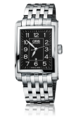 Oris - 01 561 7657 4034-07 8 21 82  Rectangular Date 30 Stainless Steel / Black - Arabic / Bracelet