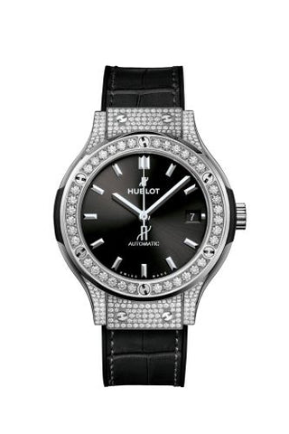 Hublot - 565.NX.1470.LR.1604  Classic Fusion 38 Titanium - Pavé / Black / Alligator