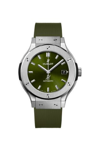 Hublot - 565.NX.8970.RX  Classic Fusion 38 Titanium / Green / Rubber