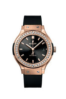 Hublot Classic Fusion 38 King Gold - Pavé / Black / Alligator (565.OX.1480.RX.1204)