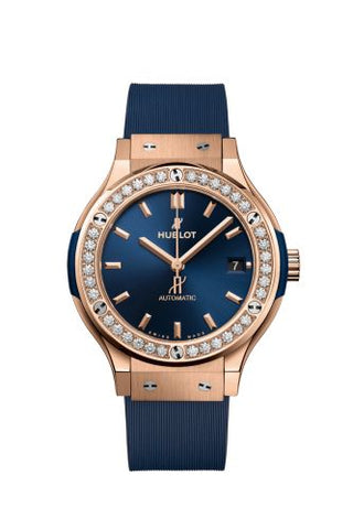 Hublot - 565.OX.7180.RX.1204  Classic Fusion 38 King Gold - Diamond / Blue / Rubber