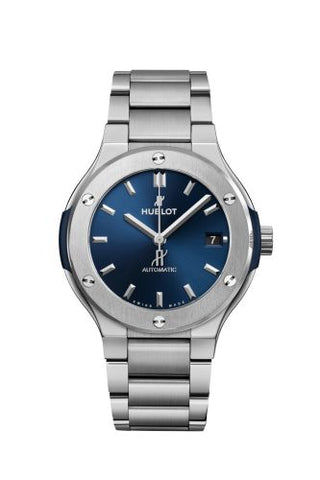 Hublot - 568.NX.7170.NX  Classic Fusion 38 Titanium / Blue / Bracelet