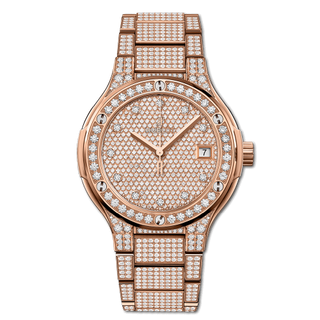 Hublot - 568.OX.9000.OX.3604  Classic Fusion 38 King Gold - Full Pavé