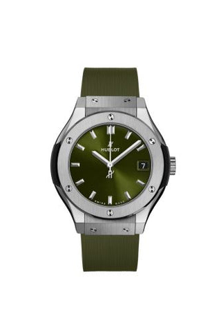 Hublot - 581.NX.8970.RX  Classic Fusion 33 Titanium / Green / Rubber