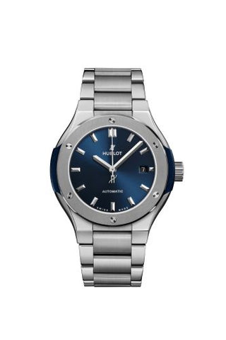 Hublot - 585.NX.7170.NX  Classic Fusion 33 Titanium / Blue / Bracelet