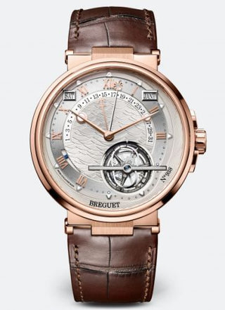 Breguet - 5887BR/12/9WV  Marine Tourbillon Equation of Time 5887 Rose Gold / Silver / Alligator