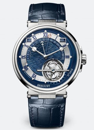 Breguet - 5887PT/Y2/9WV  Marine Tourbillon Equation of Time 5887 Platinum / Blue / Alligator