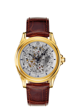 Omega - 5912.30.22  De Ville Co-Axial 37.5 Yellow Gold / Skeleton