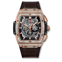 Hublot Spirit of Big Bang 39 Light Blue Ceramic / King Gold / Diamonds (601.OX.0183.LR.0904)