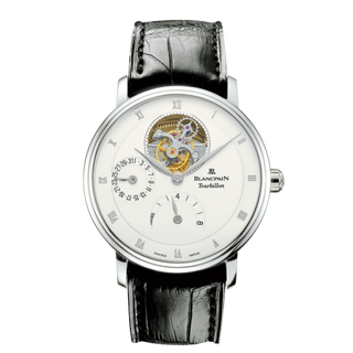 Blancpain - 6025-1542-55B  Villeret Tourbillon 8 Jours White Gold / Opaline