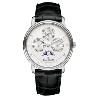 Blancpain - 6057-1542-55B  Villeret Quantième Perpétuel White Gold / Opaline