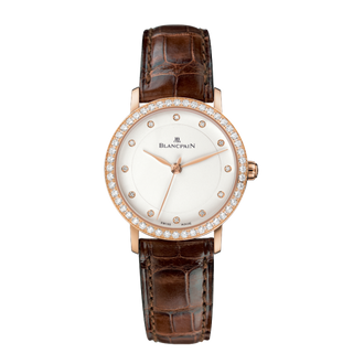 Blancpain - 6102-2987-55A  Villeret Ultraplate Automatique Ladies Red Gold / Opaline / Diamond