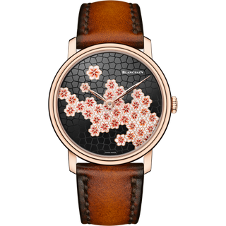 Blancpain - 6612-3633-63B  Villeret 8 Jours Manuelle Red Gold / Unique Piece / Cherry Blossom