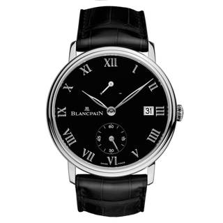 Blancpain - 6614-3437-55B  Villeret 8 Jours Manuelle Platinum / Black Enamel