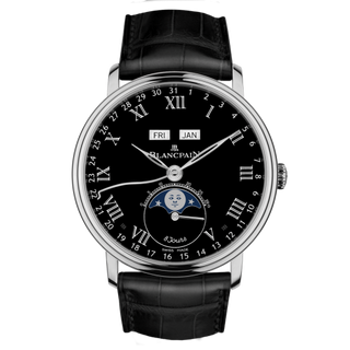 Blancpain - 6639-3437-55B  Villeret Quantieme Complet 8 Jours White Gold / Black Enamel