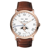 Blancpain - 6639-3631-55B  Villeret Quantieme Complet 8 Jours Red Gold / Enamel