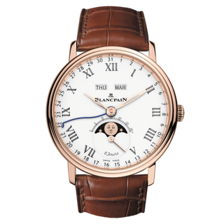 Blancpain - 6639-3631-55B  Villeret Quantieme Complet 8 Jours Red Gold / Enamel