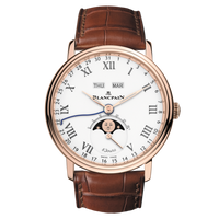 Blancpain Villeret Quantieme Complet 8 Jours Red Gold / Black Enamel / Bracelet (6639-3631-55B)