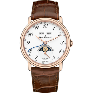 Blancpain - 6639A-3631-55B  Villeret Quantieme Complet 8 Jours Red Gold / Enamel Arabic