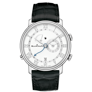 Blancpain - 6640-1127-55B  Villeret Réveil GMT Stainless Steel / White