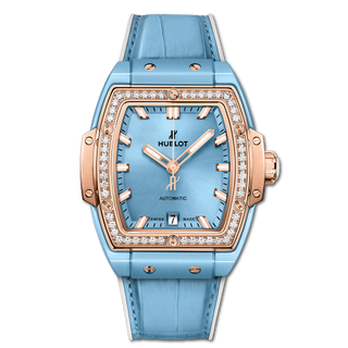 Hublot - 665.EO.891L.LR.1204  Spirit of Big Bang 39 Light Blue Ceramic / King Gold / Diamonds