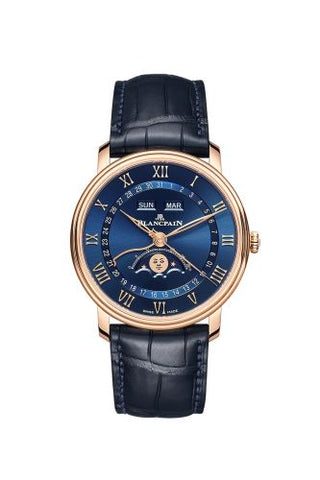 Blancpain - 6654-3640-55  Villeret Quantième Complet 40mm Red Gold / Blue