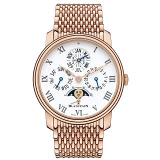 Blancpain - 6659-3631-MMB  Villeret Quantieme Perpetuel 8 Jours Red Gold / Enamel / Bracelet