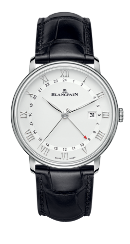 Blancpain - 6662-1127-55B  Villeret GMT Date Stainless Steel / White