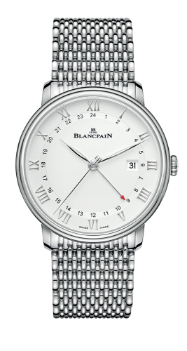 Blancpain - 6662-1127-MMB  Villeret GMT Date Stainless Steel / White / Bracelet