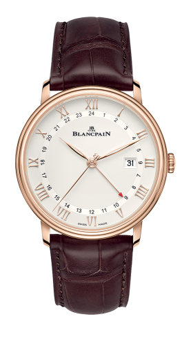 Blancpain - 6662-3642-55  Villeret GMT Date Red Gold / Silver