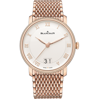 Blancpain - 6669-3642-MMB  Villeret Grande Date Red Gold / Opalin / Bracelet