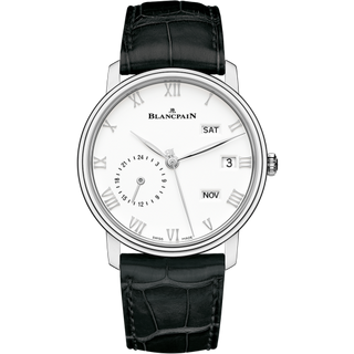 Blancpain - 6670-1127-55  Villeret Quantième Annuel GMT Stainless Steel / White 