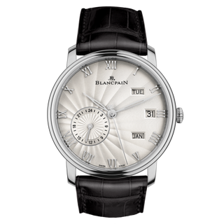 Blancpain - 6670-1542-55B  Villeret Quantième Annuel GMT White Gold / Opalin Flinqué