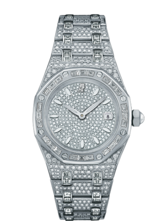 Audemars Piguet - 67604BC.ZZ.1211BC.01  Royal Oak 67604 Quartz White Gold / Diamond / Diamond / Bracelet