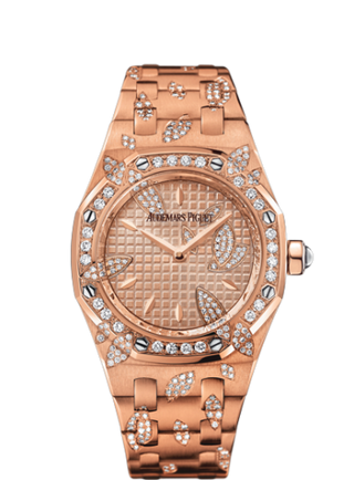 Audemars Piguet - 67616OR.ZZ.1234OR.01  Royal Oak 67616 Pink Gold / Pink / Leaves