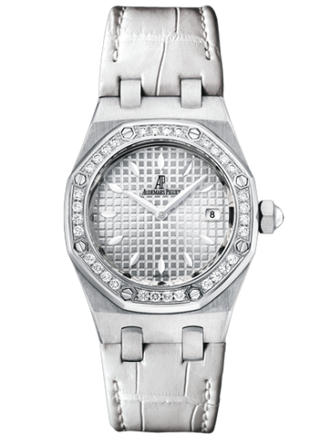 Audemars Piguet - 67621ST.ZZ.D012CR.02  Royal Oak Quartz 67621 Stainless Steel / Diamond / Silver / Alligator