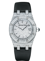 Audemars Piguet Royal Oak Quartz 67621 Stainless Steel / Diamond / Silver / Alligator (67625BC.ZZ.D004SU.01)