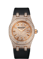 Audemars Piguet Royal Oak Quartz 67621 Pink Gold / Diamond / Brown / Rubber (67625OR.ZZ.D009SU.01)